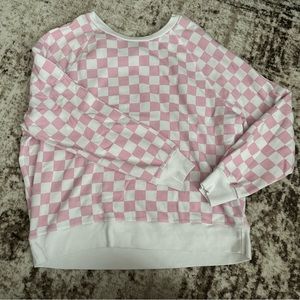 Pink Checkered Sweater